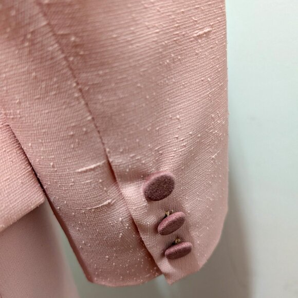 70-80s Pink Ultrasuede Color Block Skirt Suit by Adolph Schuman for Lilli Ann - Picture 6 of 8